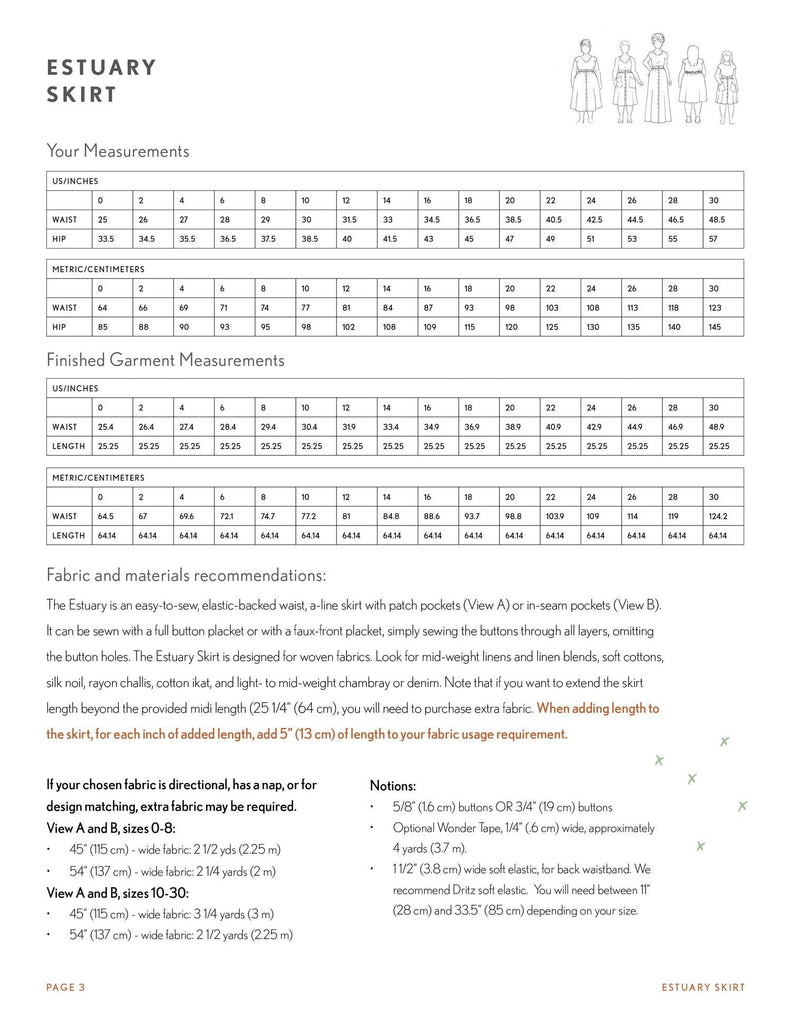 Estuary Skirt - Sew Liberated - Digital Download PDF Sewing Pattern - The Eternal Maker - UK Fabric Shop