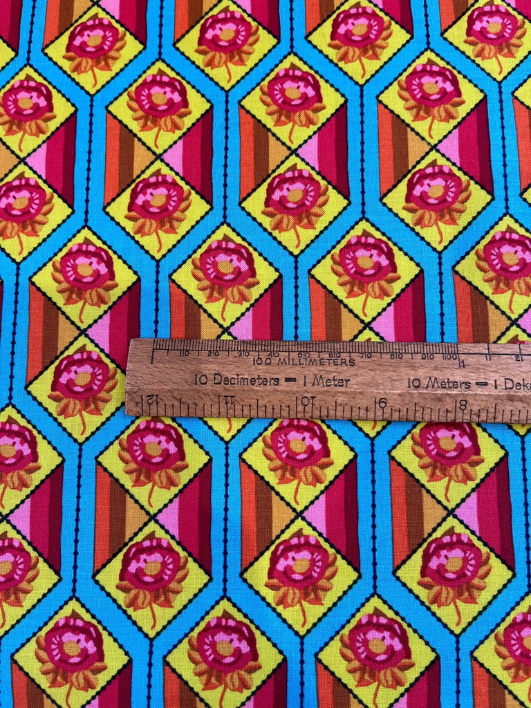 Facet In Aqua - Bright Eyes - Anna Maria Horner - Free Spirit - The Eternal Maker - UK Fabric Shop