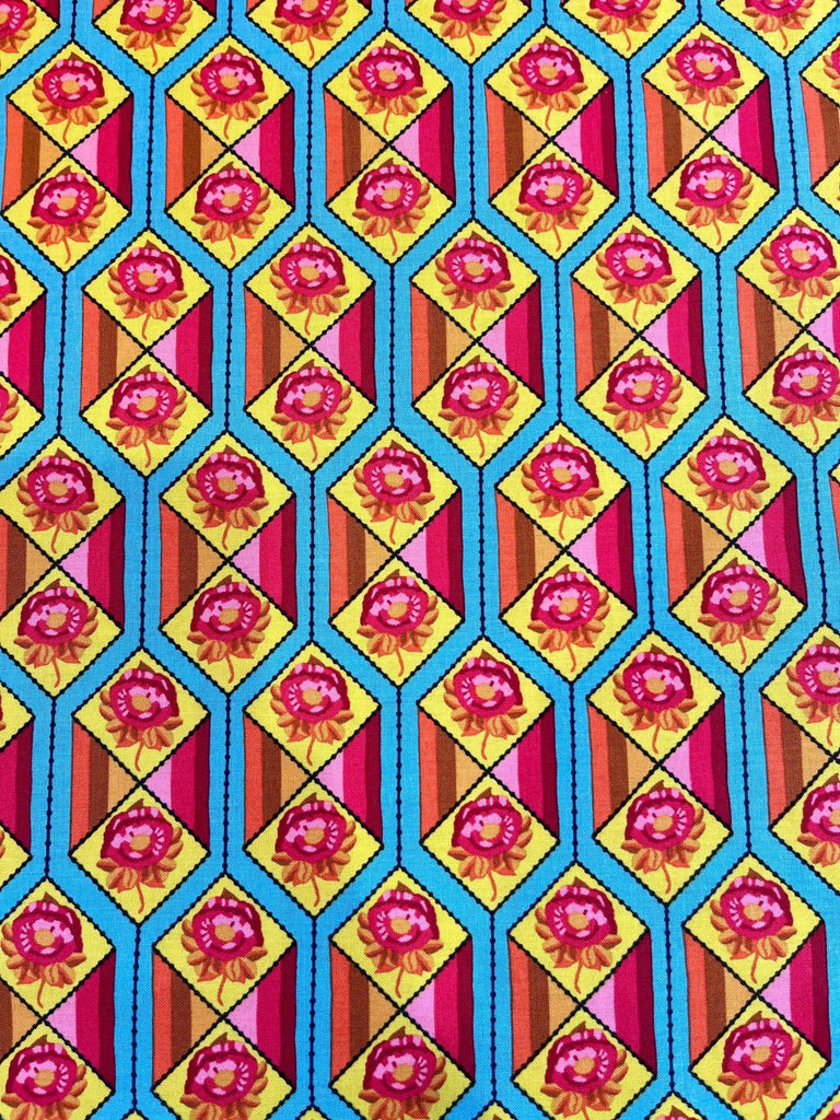 Facet In Aqua - Bright Eyes - Anna Maria Horner - Free Spirit - The Eternal Maker - UK Fabric Shop