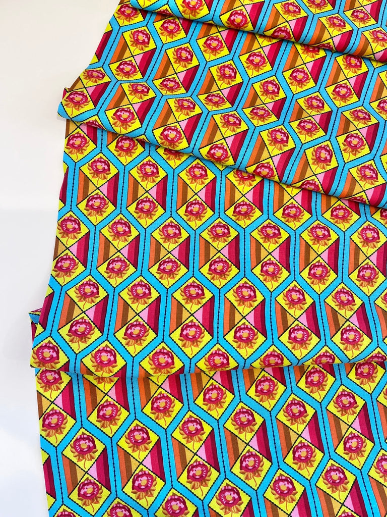 Facet In Aqua - Bright Eyes - Anna Maria Horner - Free Spirit - The Eternal Maker - UK Fabric Shop