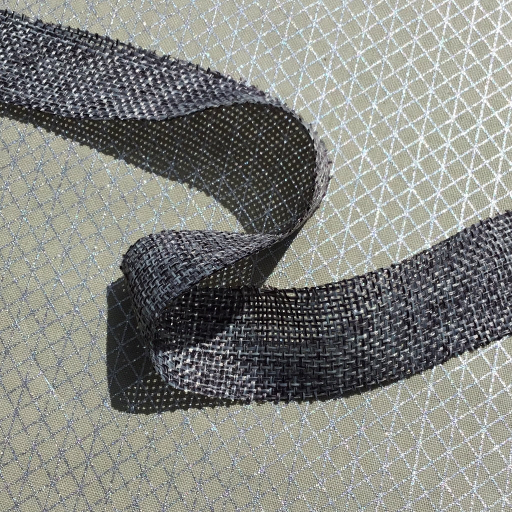 Faux Burlap Open Weave Ribbon - Dark Grey 25mm - The Eternal Maker - UK Fabric Shop