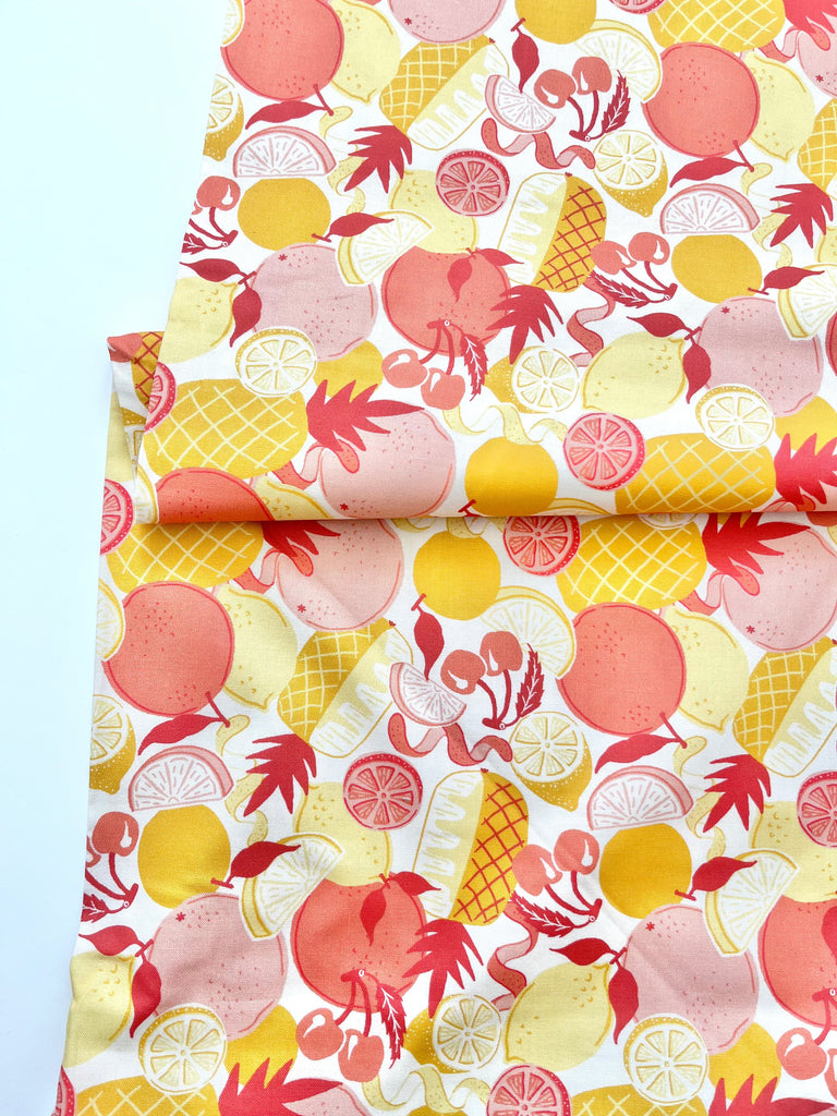 Figo Fabrics Fabric Fruit Toss in Yellow Coral - Clink!  -  Figo Fabrics