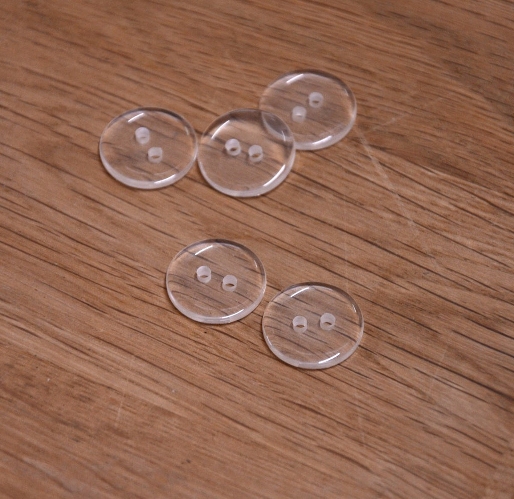 Flat Clear Button - 23mm - The Eternal Maker - UK Fabric Shop
