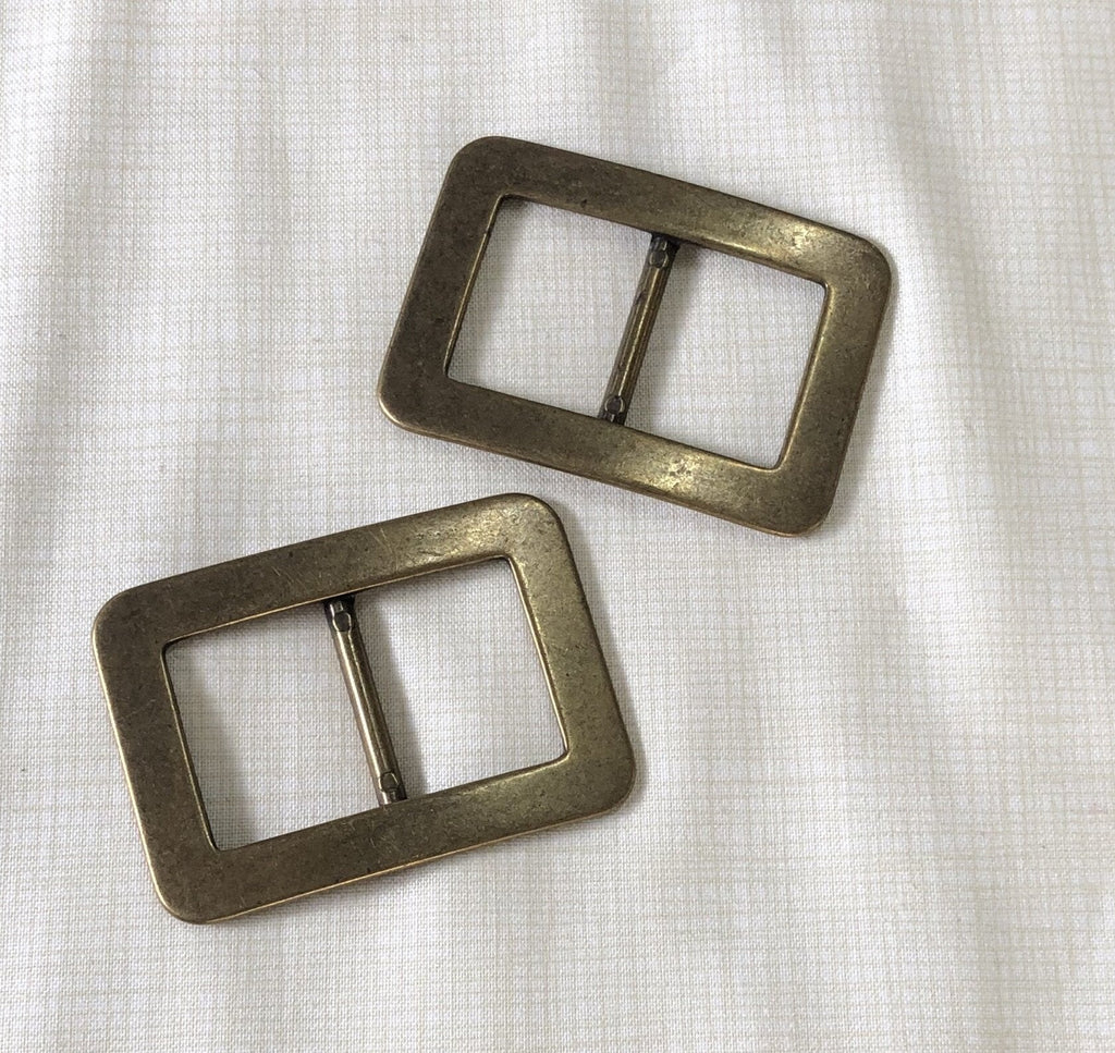 Flat Rimmed Buckle - 30mm - Antique Brass - The Eternal Maker - UK Fabric Shop