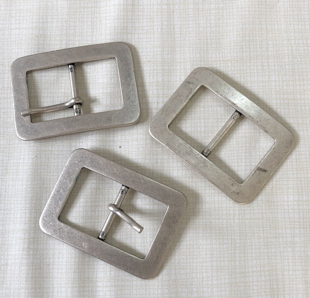 Flat Rimmed Buckle - 30mm - Antique Silver - The Eternal Maker - UK Fabric Shop