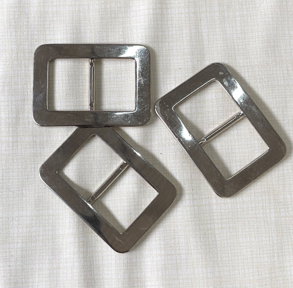 Flat Rimmed Buckle - 30mm - Shiny Silver - The Eternal Maker - UK Fabric Shop