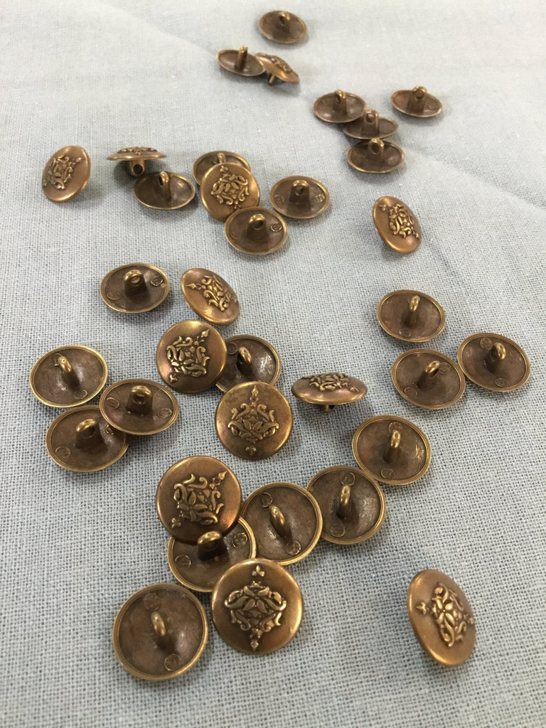 Floral Crest - 10mm - Antique Bronze - The Eternal Maker - UK Fabric Shop