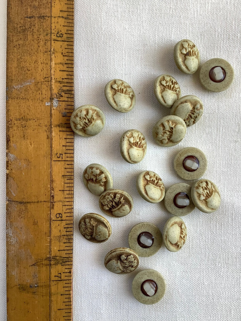 Flower Bouquet Stone Effect Button - 15mm - The Eternal Maker - UK Fabric Shop