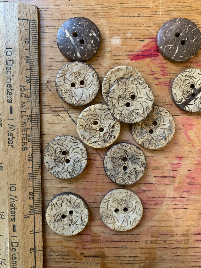 Flower Coconut Buttons - 24mm - The Eternal Maker - UK Fabric Shop