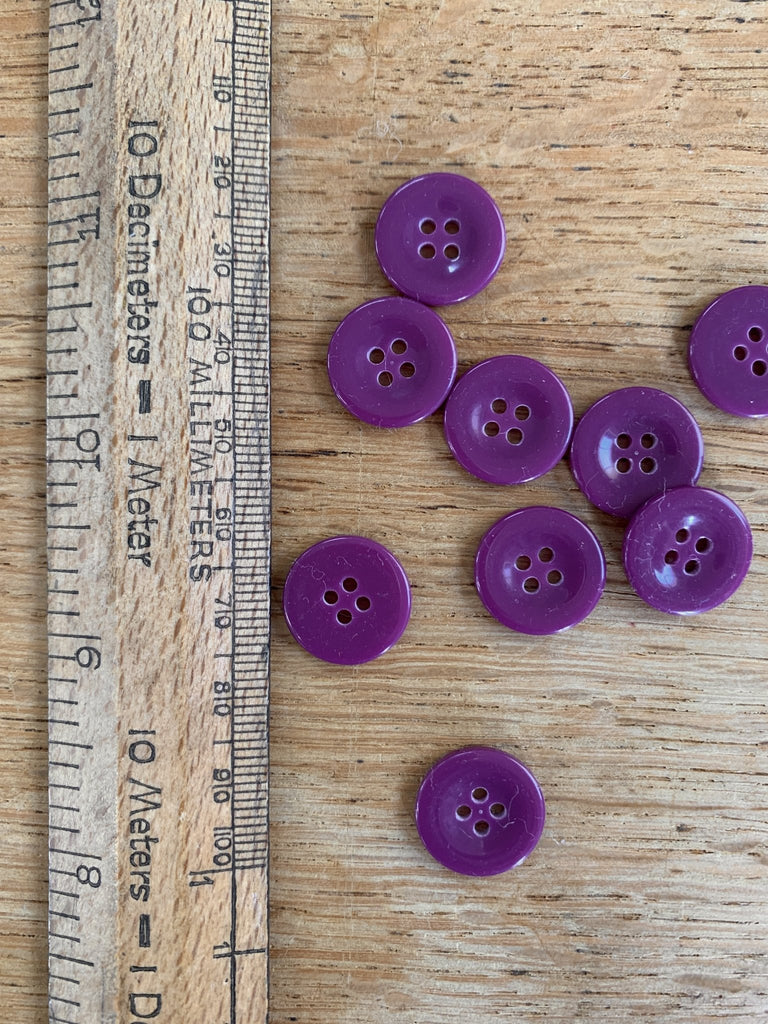 Four Hole Plum Button - 15mm - The Eternal Maker - UK Fabric Shop