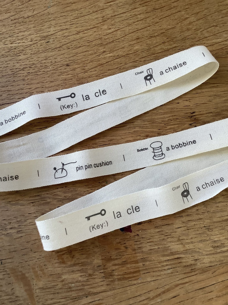 French Style Labels Ribbon by the metre - The Eternal Maker - UK Fabric Shop
