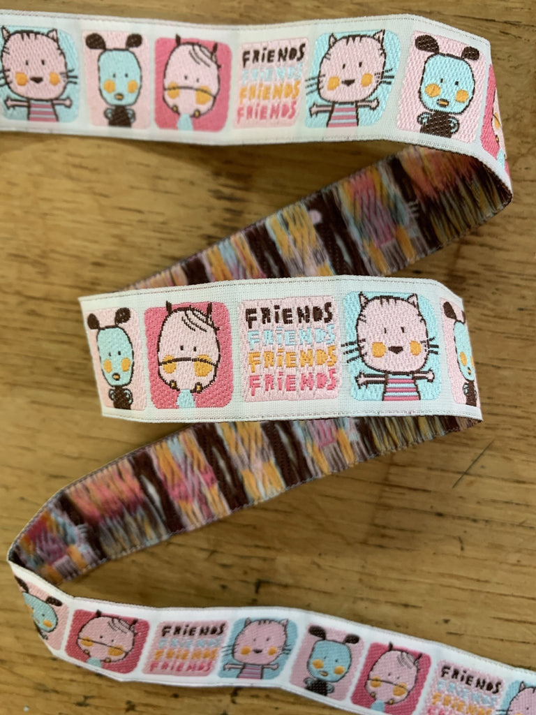 Funny Friends Woven Ribbon - 25mm - per 1/2m - The Eternal Maker - UK Fabric Shop