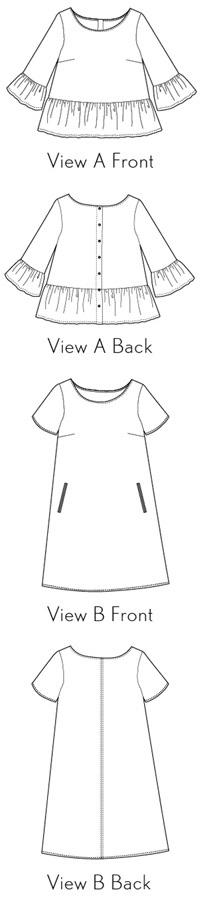 Gelato Blouse and Dress - Liesl + Co Digital Download Sewing Pattern - The Eternal Maker - UK Fabric Shop