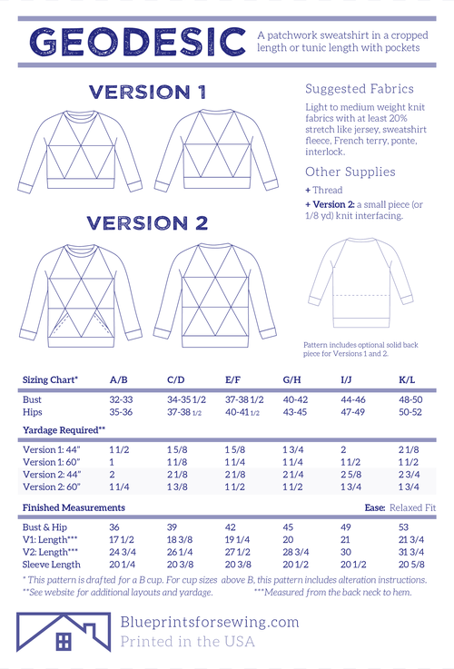 Geodesic - Blueprints for Sewing - Digital PDF Pattern - The Eternal Maker - UK Fabric Shop