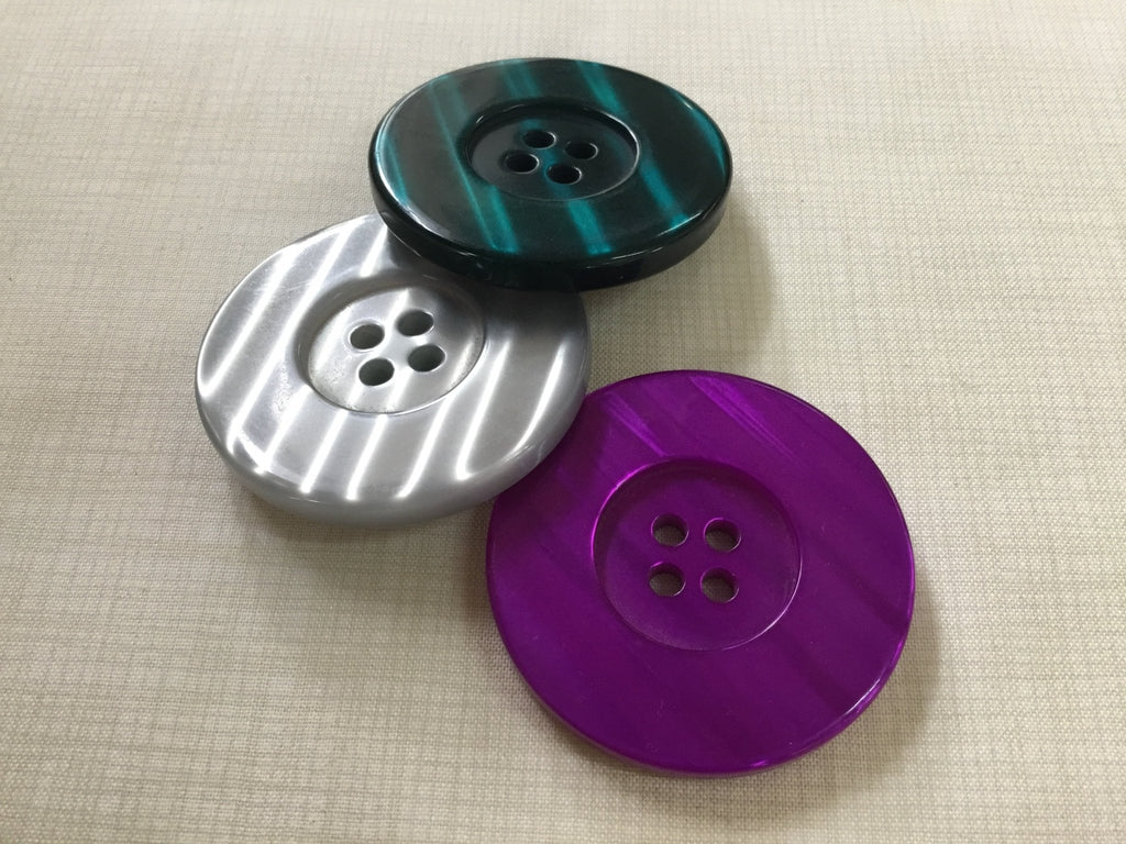 Giant Iridescent Button - 50mm - Purple, Teal, or Pink - The Eternal Maker - UK Fabric Shop