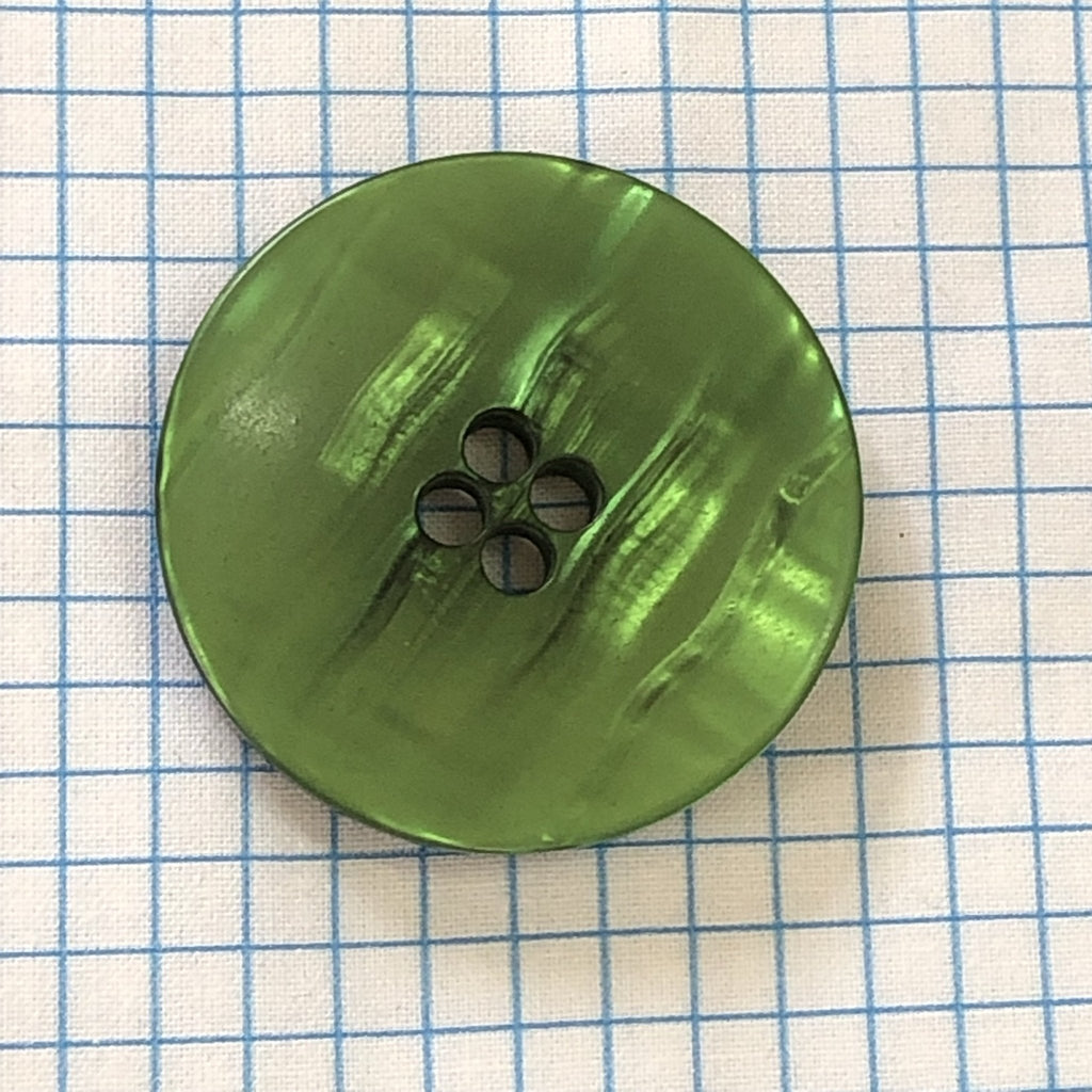 Giant Pearly Button - 50mm - Green - The Eternal Maker - UK Fabric Shop