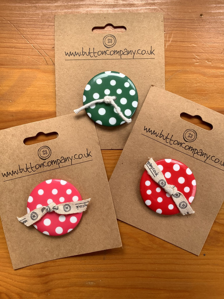 Giant Spotty Button - 50mm - Various Colours - The Eternal Maker - UK Fabric Shop