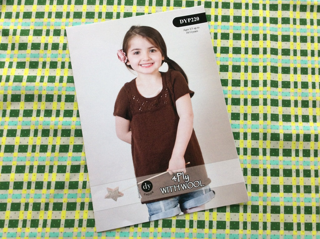 Girl’s Dress DYP220 Knitting Pattern by Designer Yarns for 4ply - The Eternal Maker - UK Fabric Shop