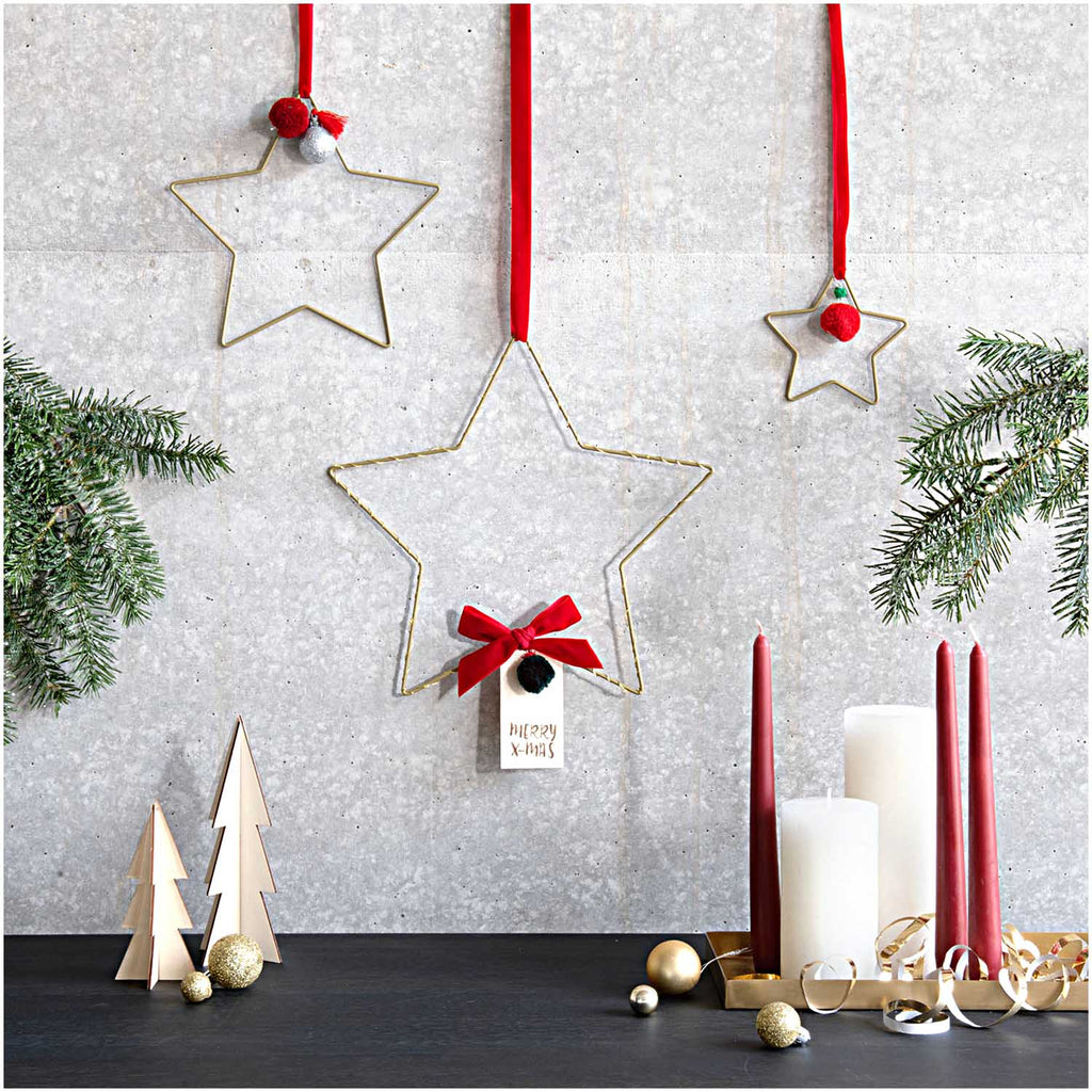 Gold Metal Star Ring - 30cm x 28.5cm - The Eternal Maker - UK Fabric Shop