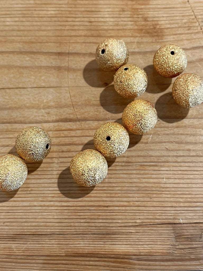 Gold Sparkle Beads - 14mm - The Eternal Maker - UK Fabric Shop