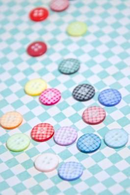 Green Gingham Button - 13mm - The Eternal Maker - UK Fabric Shop
