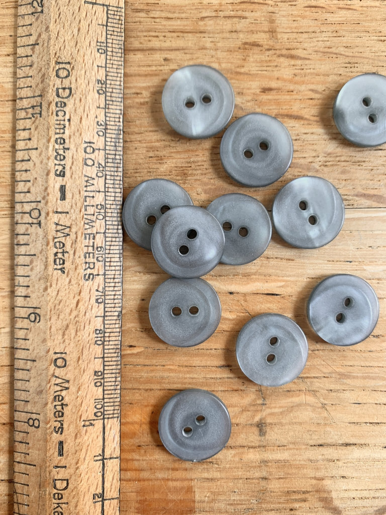 Grey Blue Ripple Button - 18mm - The Eternal Maker - UK Fabric Shop