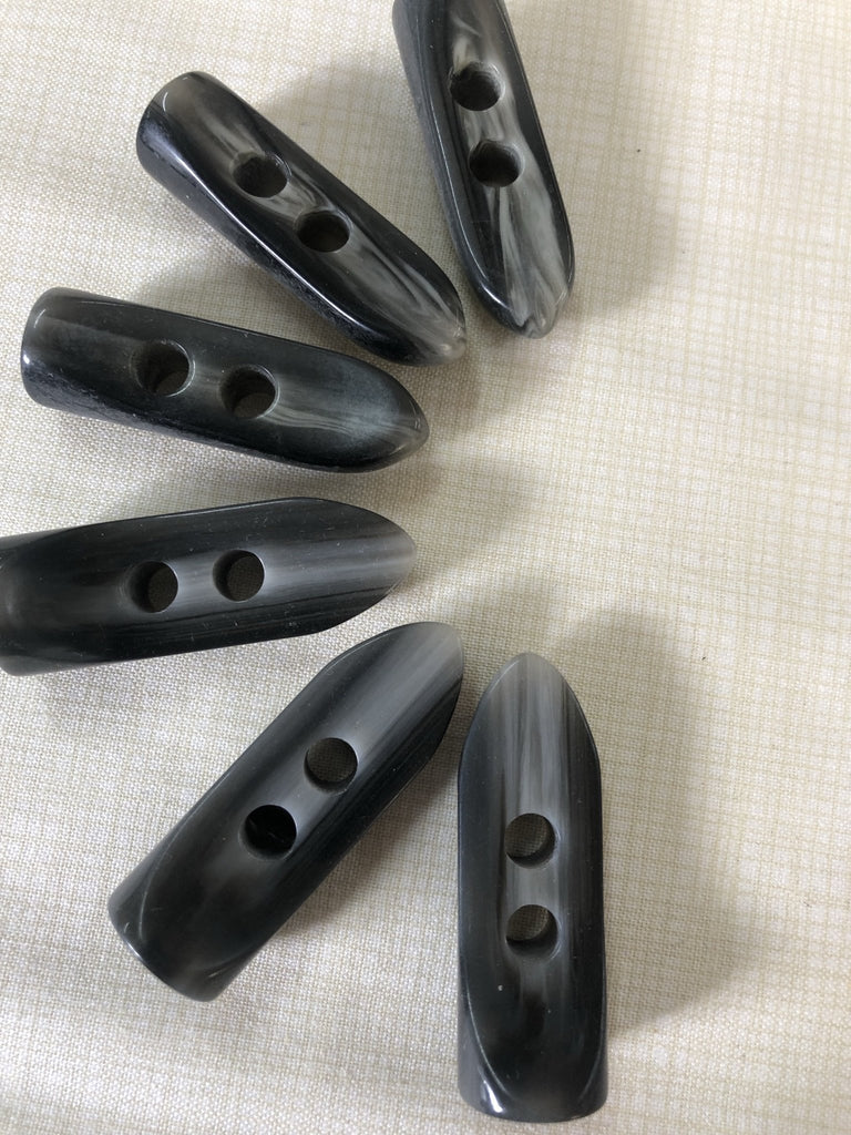 Grey Horn Toggle Button - 45mm - The Eternal Maker - UK Fabric Shop