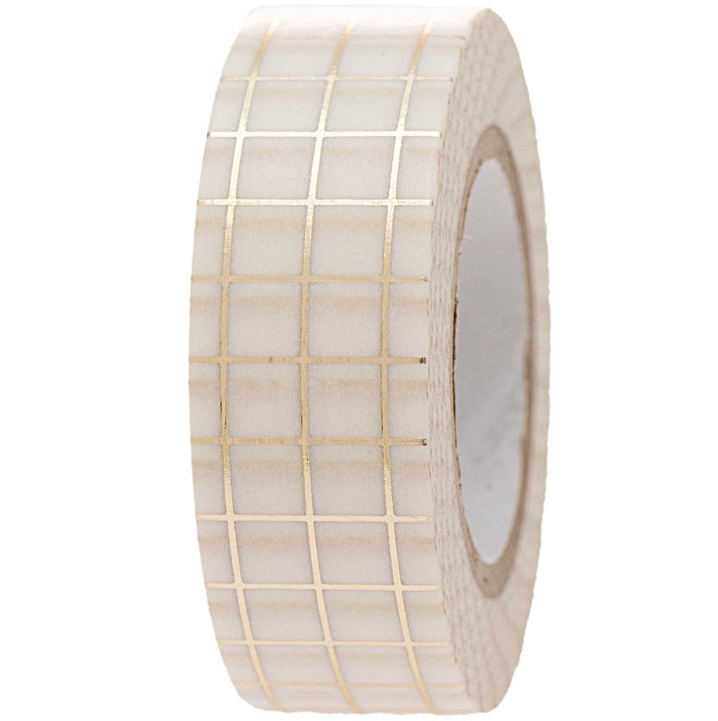 Grid - Ivory Gold - Washi Tape - Rico Design - The Eternal Maker - UK Fabric Shop