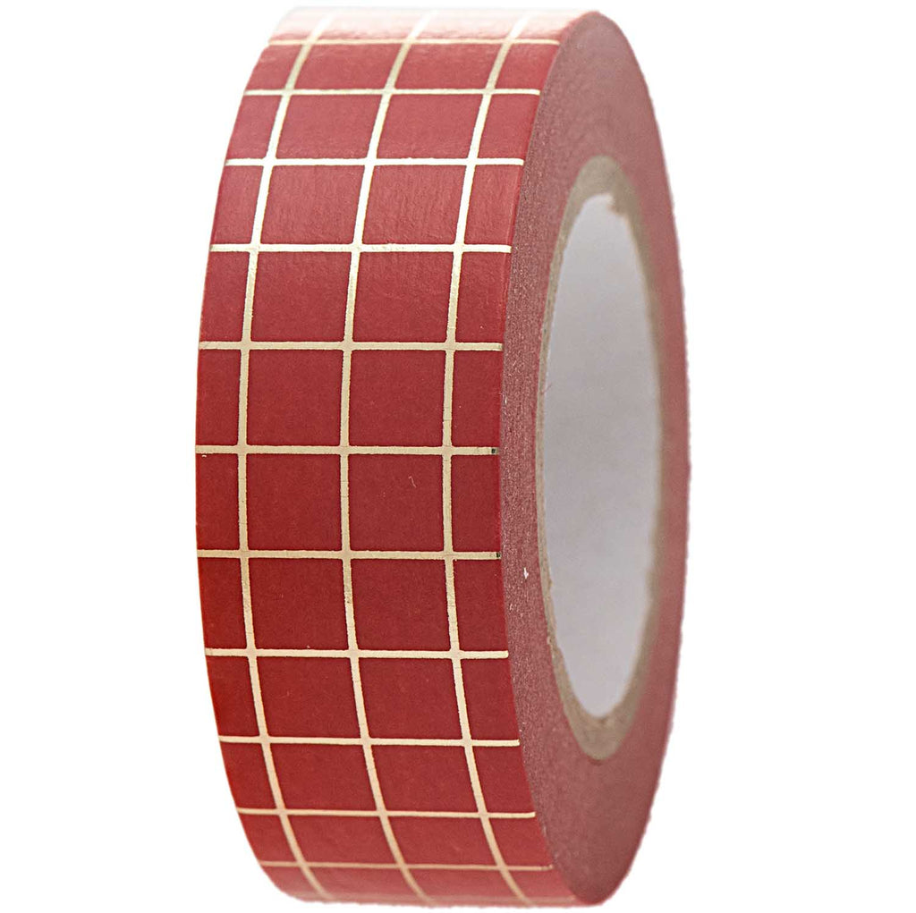 Grid - Red Gold - Washi Tape - Rico Design - The Eternal Maker - UK Fabric Shop