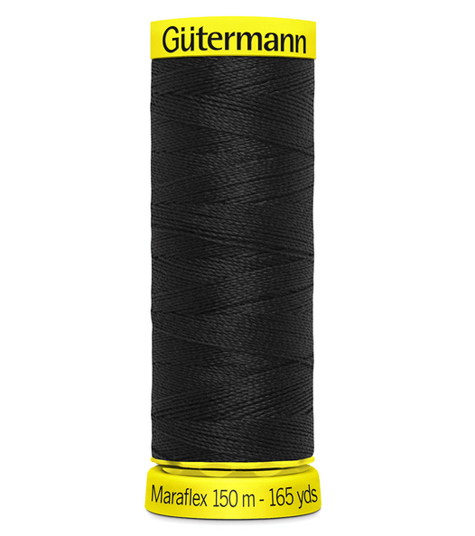 Gutermann Maraflex Elastic Thread - 000 Black 150m - The Eternal Maker - UK Fabric Shop