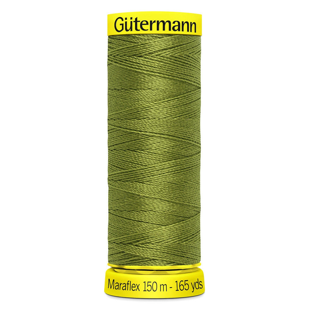 Gutermann Maraflex Elastic Thread - 582 Moss Green 150m - The Eternal Maker - UK Fabric Shop