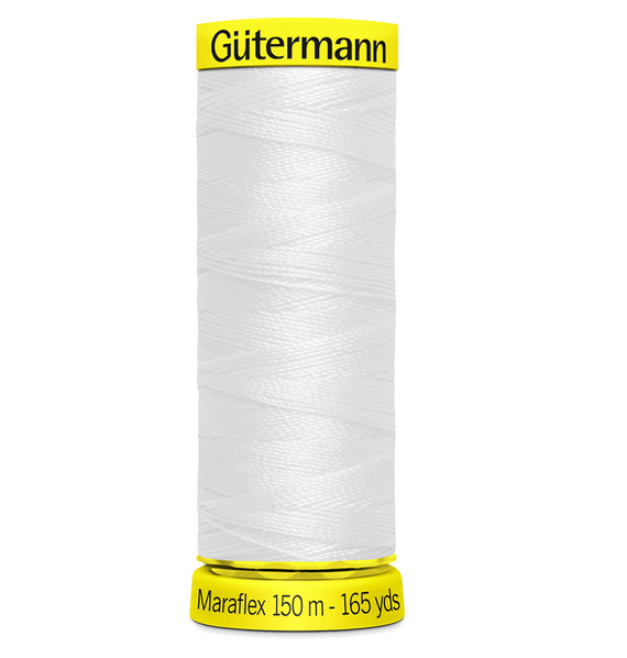 Gutermann Maraflex Elastic Thread - 800 White 150m - The Eternal Maker - UK Fabric Shop