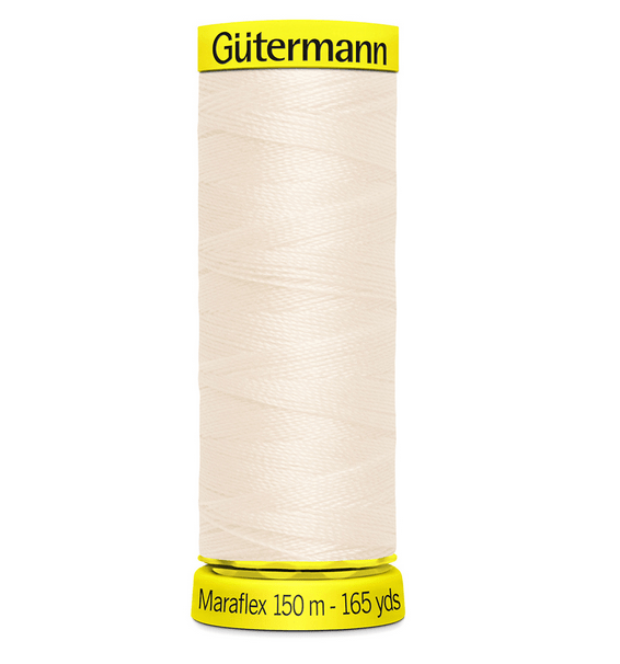 Gutermann Maraflex Elastic Thread - 802 Cream 150m - The Eternal Maker - UK Fabric Shop