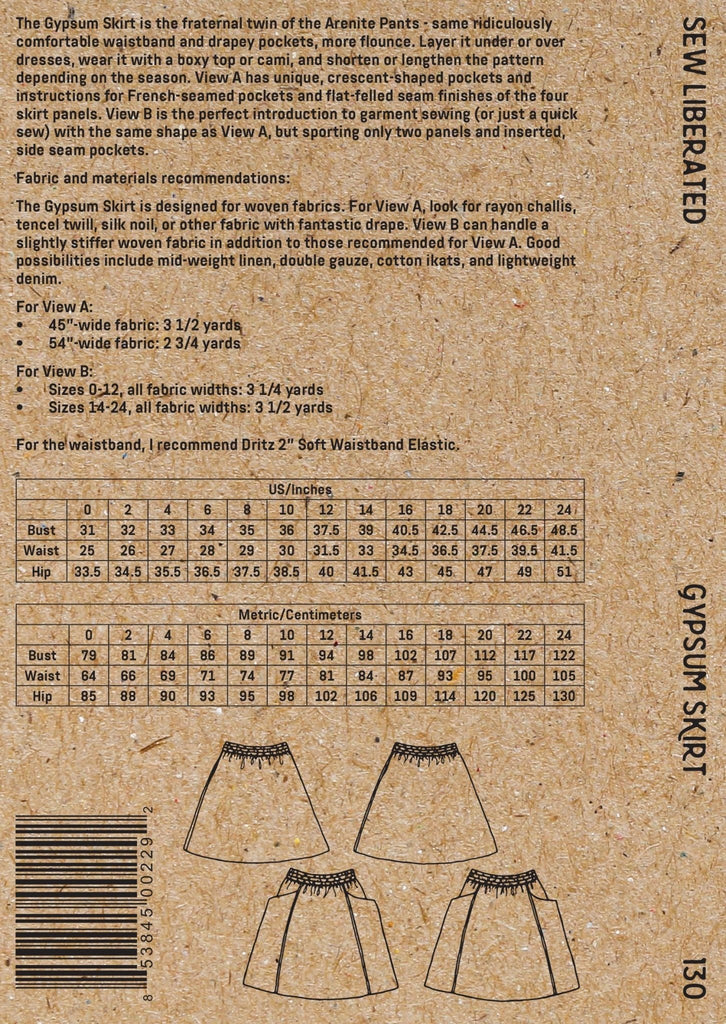 Gypsum Skirt - Sew Liberated - Digital Download PDF Sewing Pattern - The Eternal Maker - UK Fabric Shop