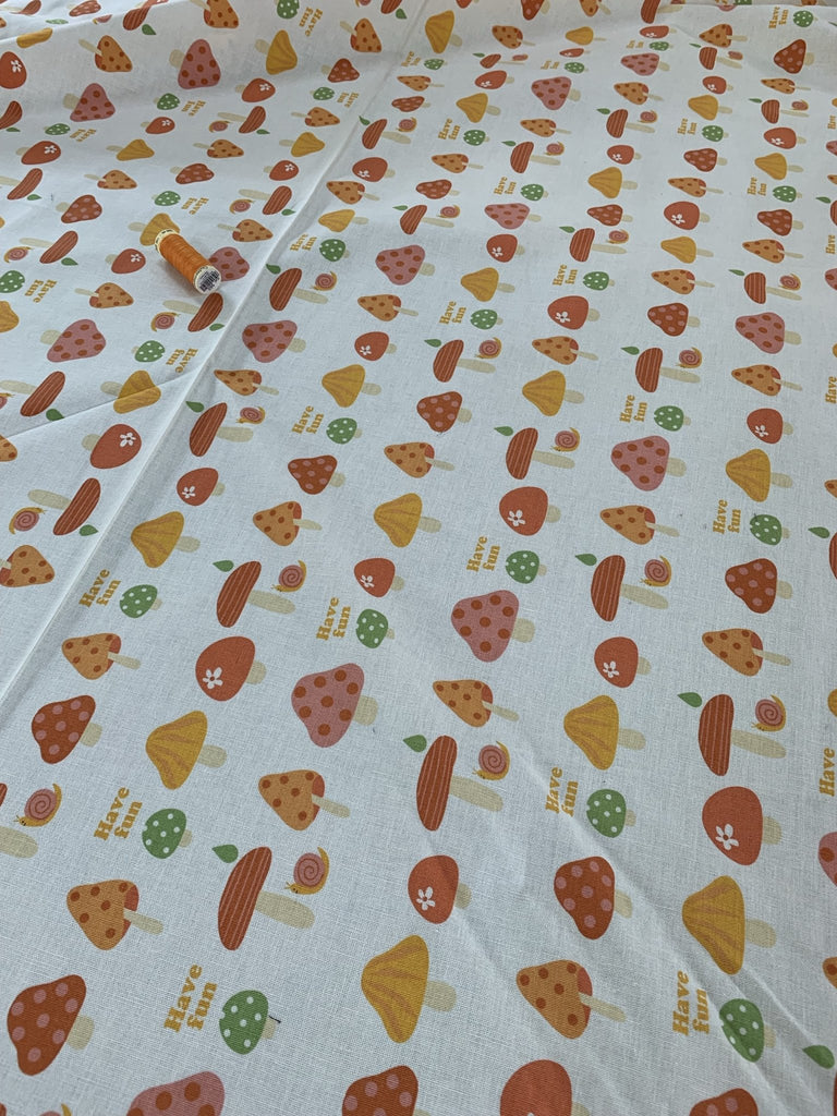 Have Fun Mushrooms - Puti de Pome - Happy - go - lucky for Kiyohara - The Eternal Maker - UK Fabric Shop