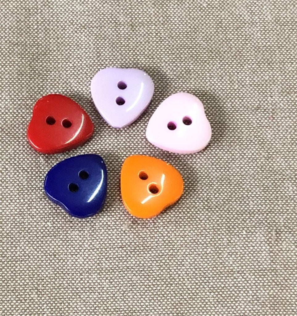 Heart Button - 15mm - Mixed Colours - The Eternal Maker - UK Fabric Shop