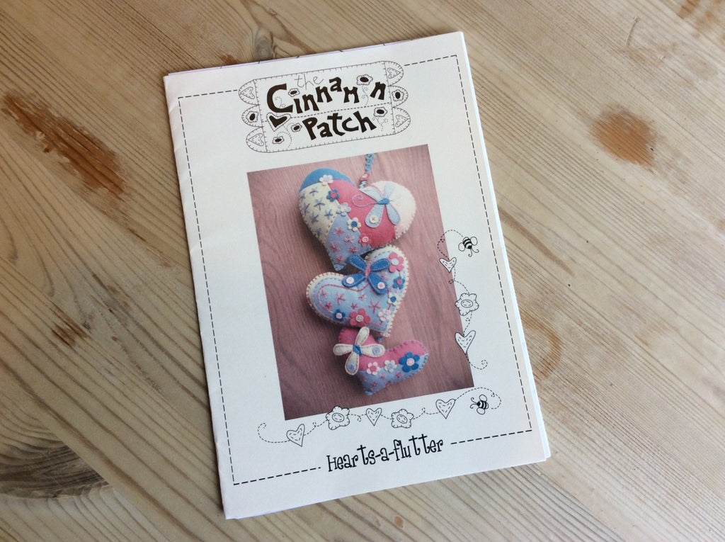 Hearts - a - Flutter Pattern for Woolfelt by Cinnamon Patch - The Eternal Maker - UK Fabric Shop