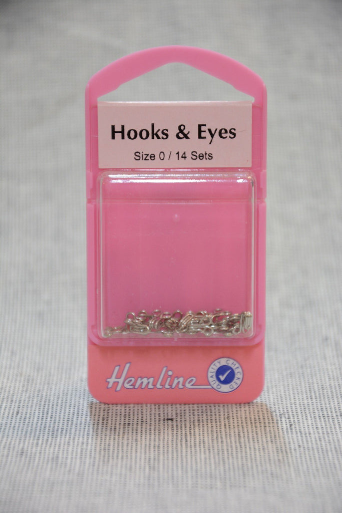 Hemline Dressmaking Hook & Eyes - Size 0 - Silver