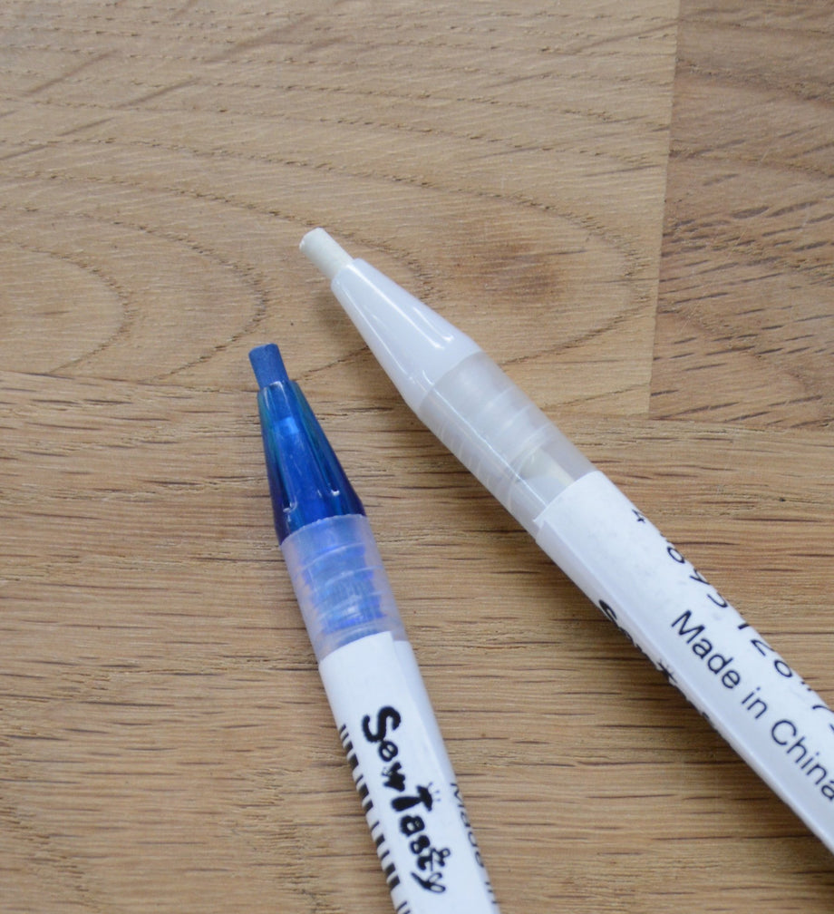 White Hemline Water-soluble Fabric Pencil. for Sewing and Quilting 