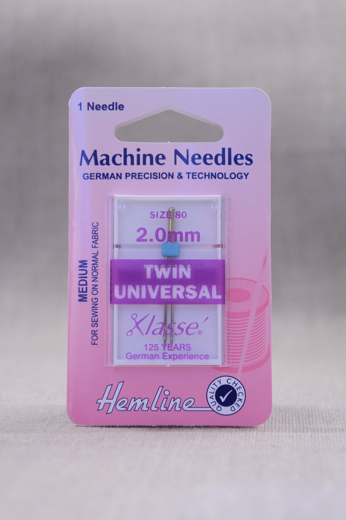 Hemline Needles and Pins 2.00mm Twin Universal Machine Needles