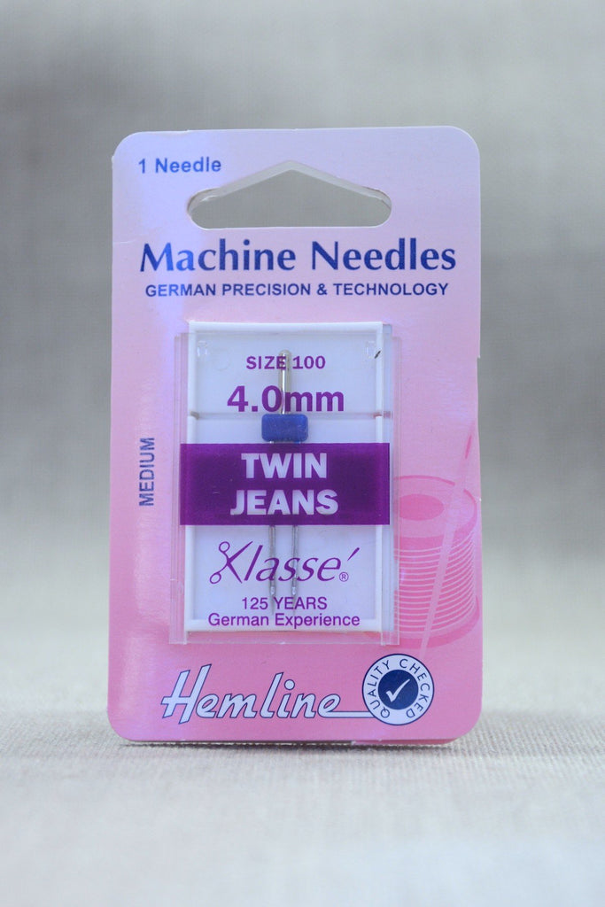 Hemline Needles and Pins 4.00mm - Twin Jeans Machine Needle