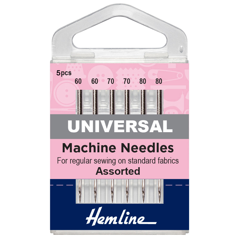 Hemline Needles and Pins Assorted Universal Machine Needles 60 70 80 - Regular 100.991
