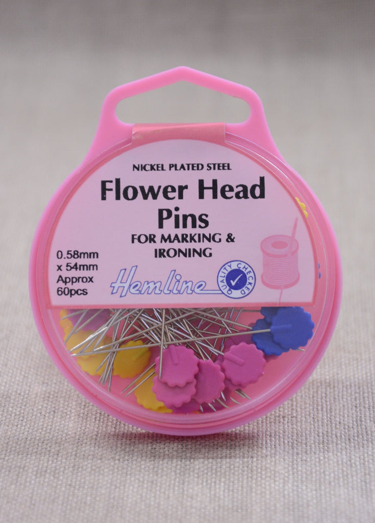 Hemline Needles and Pins Flower Head Pins - 0.58mm x 54mm - 60pcs