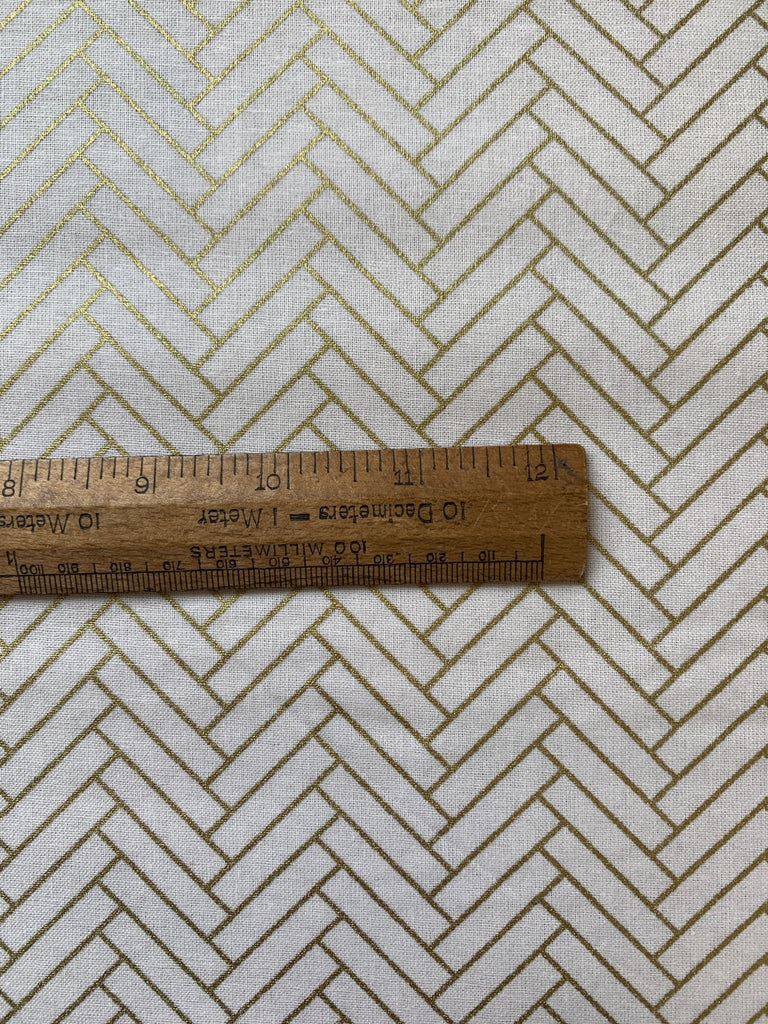 Herringbone in White Gold - Camelot Cottons - The Eternal Maker - UK Fabric Shop