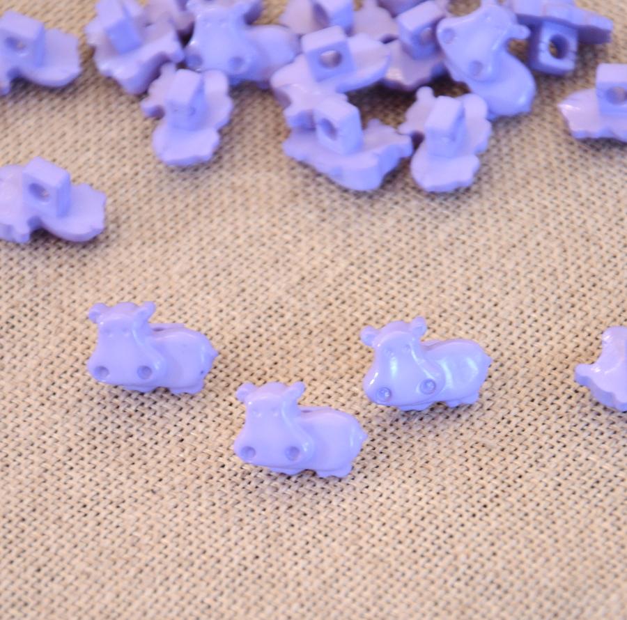 Hippo Shape Shank Button - 15mm - Purple - The Eternal Maker - UK Fabric Shop