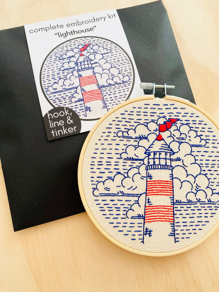 Hook, Line & Tinker Kits Lighthouse Embroidery Kit - Hook, Line & Tinker