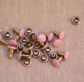 Inazuma Metal Hardware Coloured Rivets 6mm (dia.) x 7mm (length) 20 pack - Pale Pink