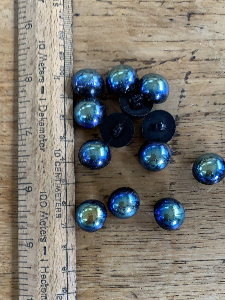 Iridescent High Ball Shank Button - 15mm - Black Rainbow - The Eternal Maker - UK Fabric Shop