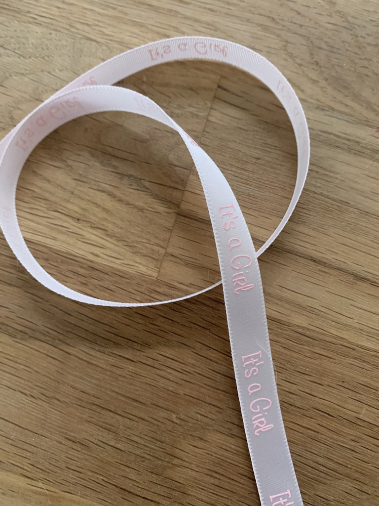 I's A Girl! Ribbon - 10mm - Pink - The Eternal Maker - UK Fabric Shop