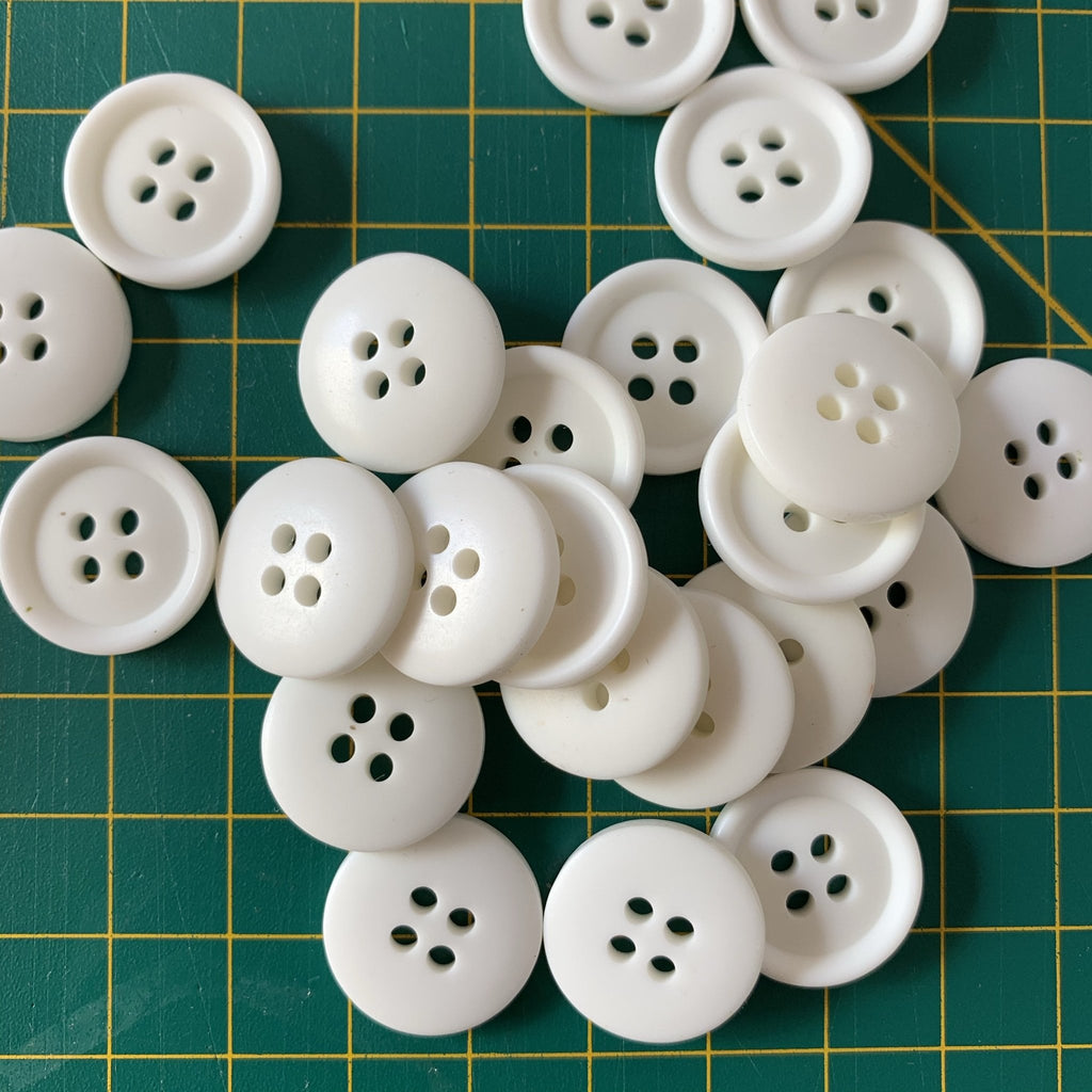 Ivory 4 hole ring edged button - 18mm - The Eternal Maker - UK Fabric Shop